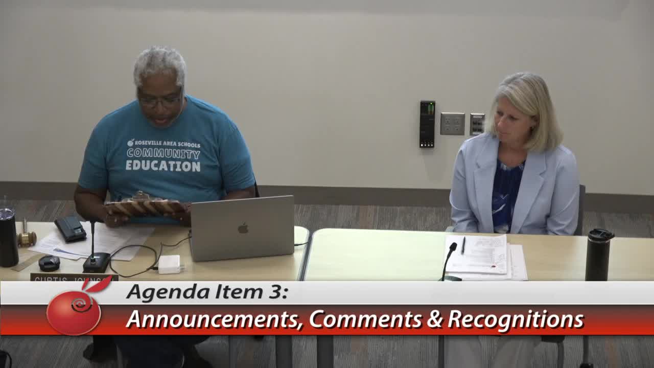 Thumbnail image for Roseville Area District 623 School Board Meeting 8-15-23