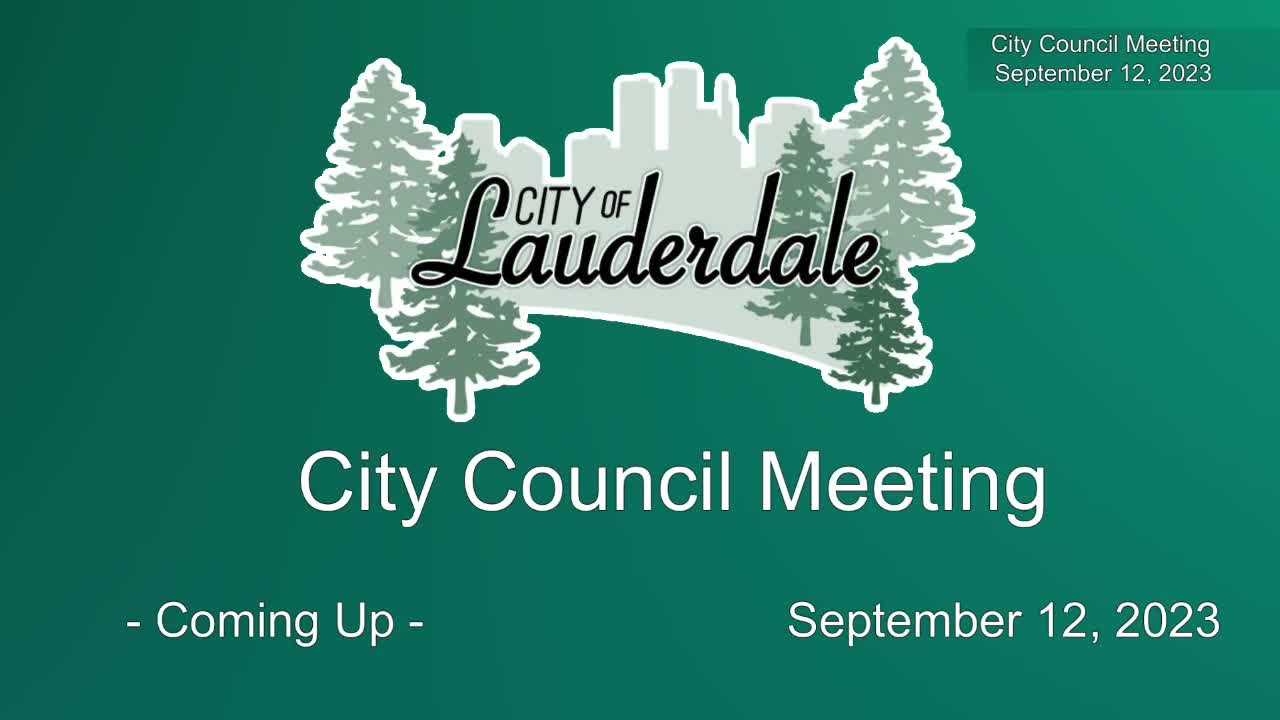 Thumbnail image for Lauderdale City Council Meeting 9-12-23