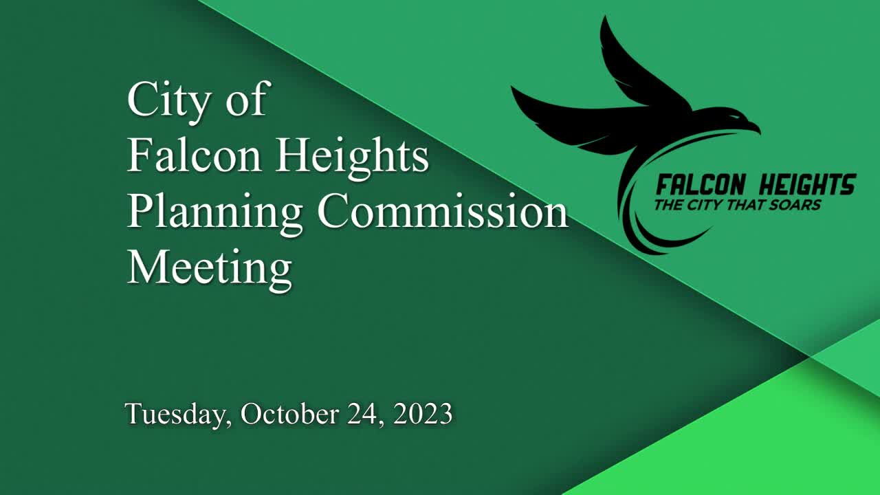 Thumbnail image for Falcon Heights Planning Commission Meeting 10-24-23