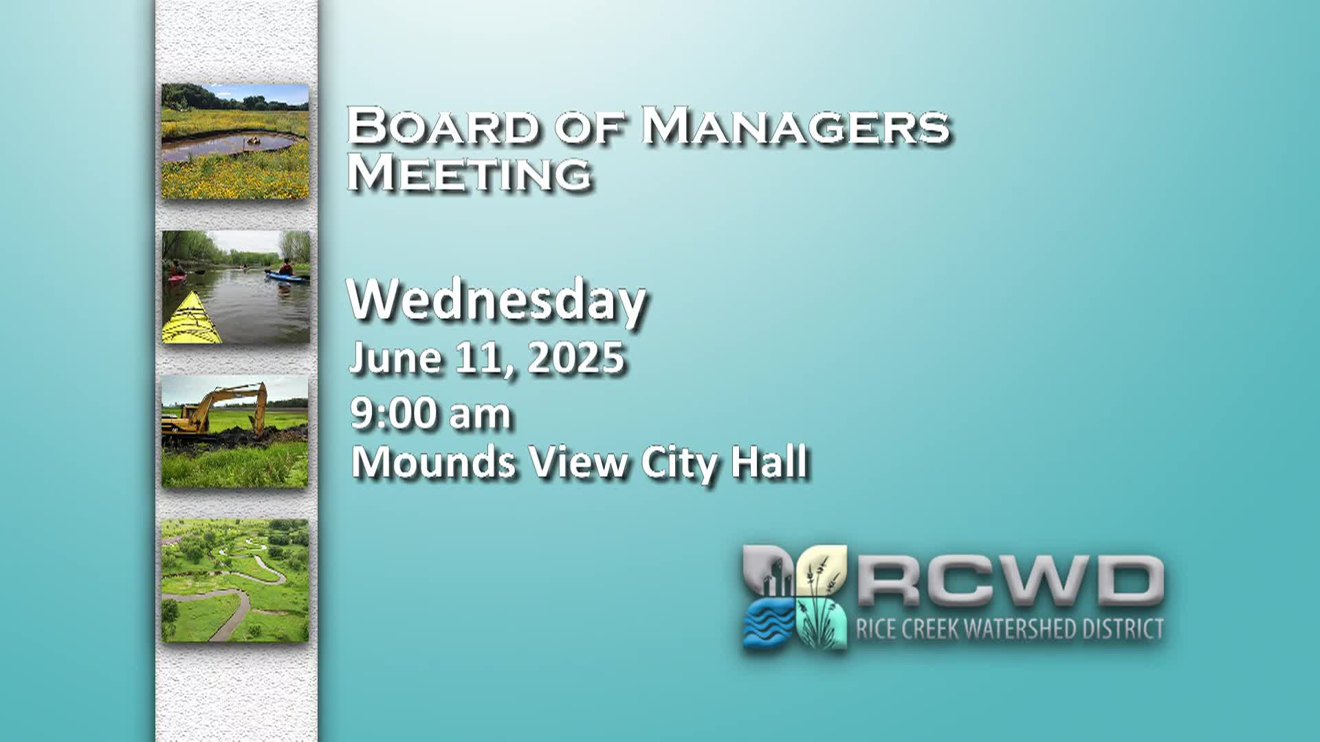 Thumbnail image for Rice Creek Watershed District Board Meeting 6-11-25