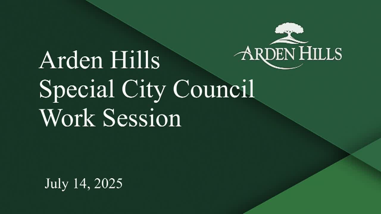 Thumbnail image for Arden Hills City Council Work Session 7-14-25