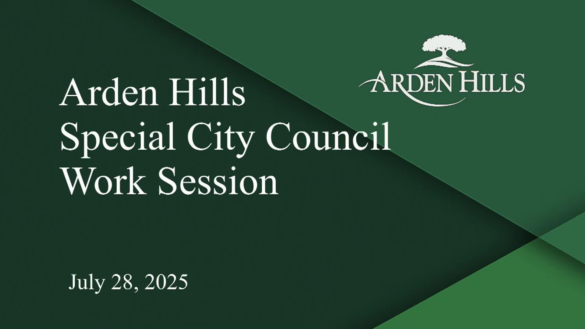 Thumbnail image for Arden Hills City Council Work Session 7-28-25
