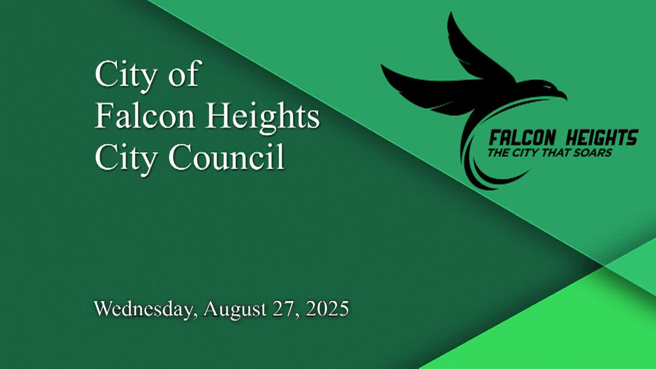 Thumbnail image for Falcon Heights City Council Meeting 8-27-25