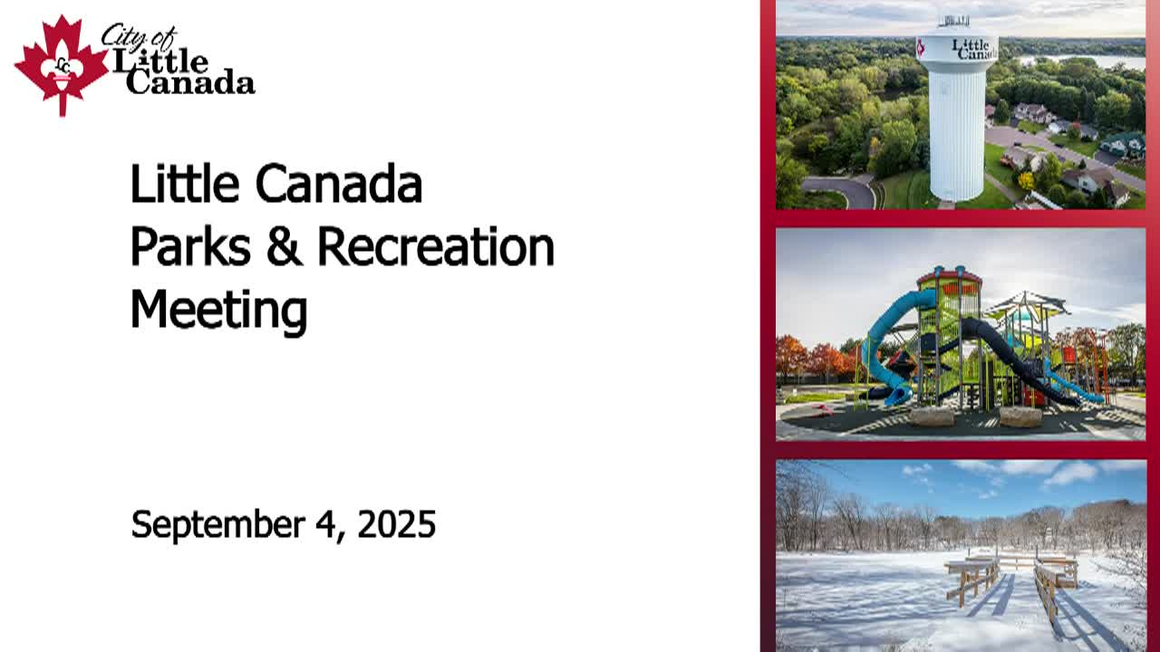 Thumbnail image for Little Canada Parks and Recreation Commission Meeting 9-4-25