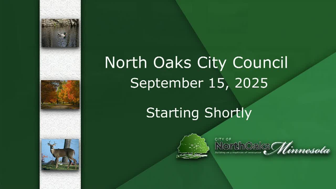 Thumbnail image for North Oaks Special City Council Meeting 9-15-25