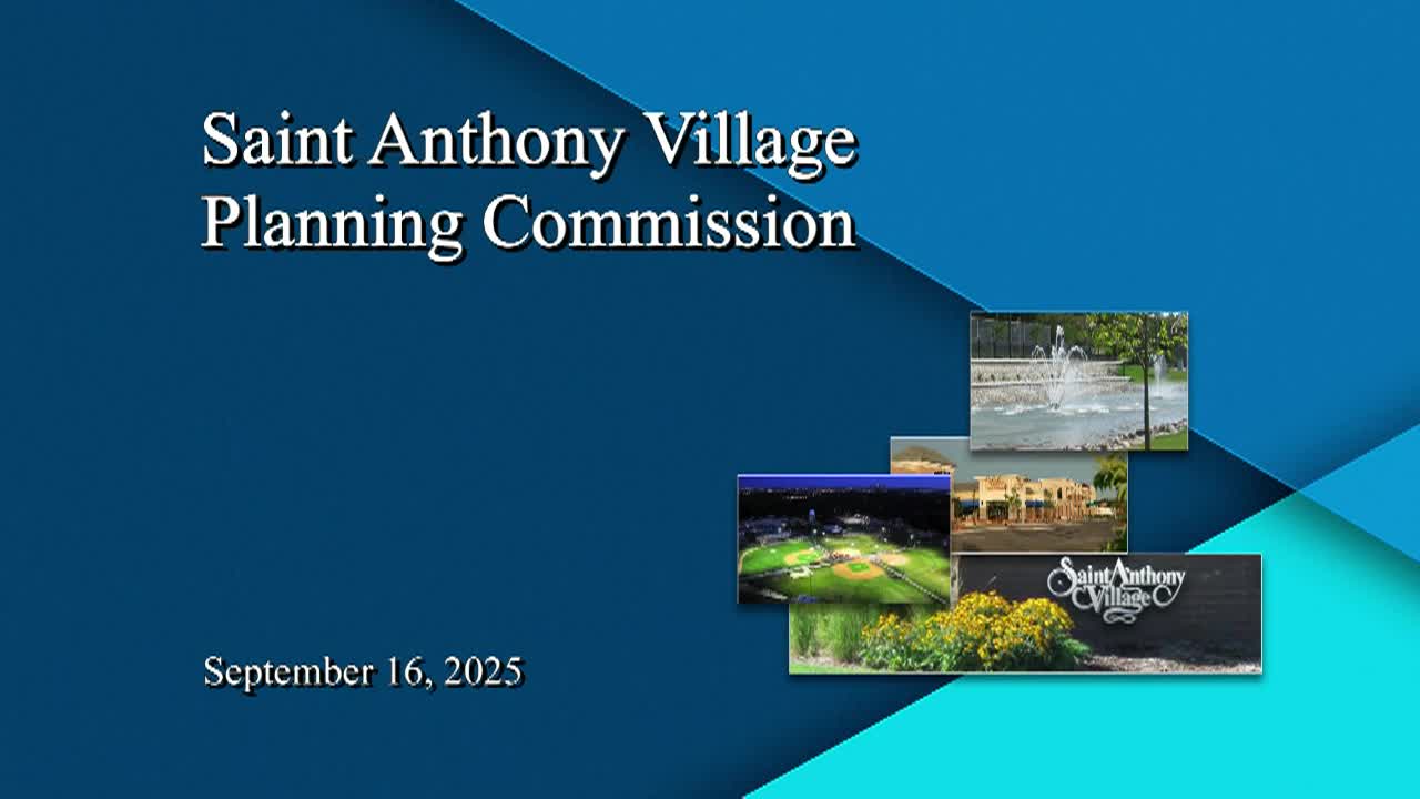 Thumbnail image for St. Anthony Planning Commission Meeting 9-16-25