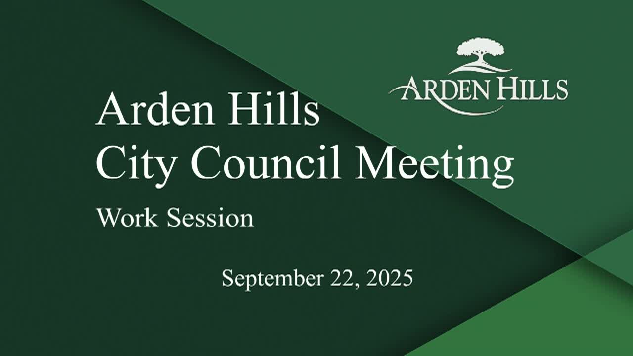 Thumbnail image for Arden Hills City Council Work Session 9-22-25