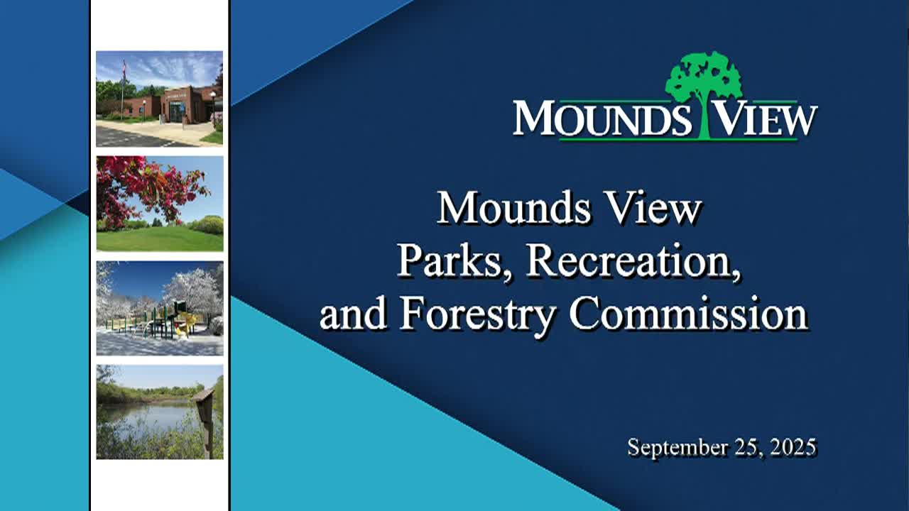 Thumbnail image for Mounds View Parks and Recreation Commission Meeting 9-25-25