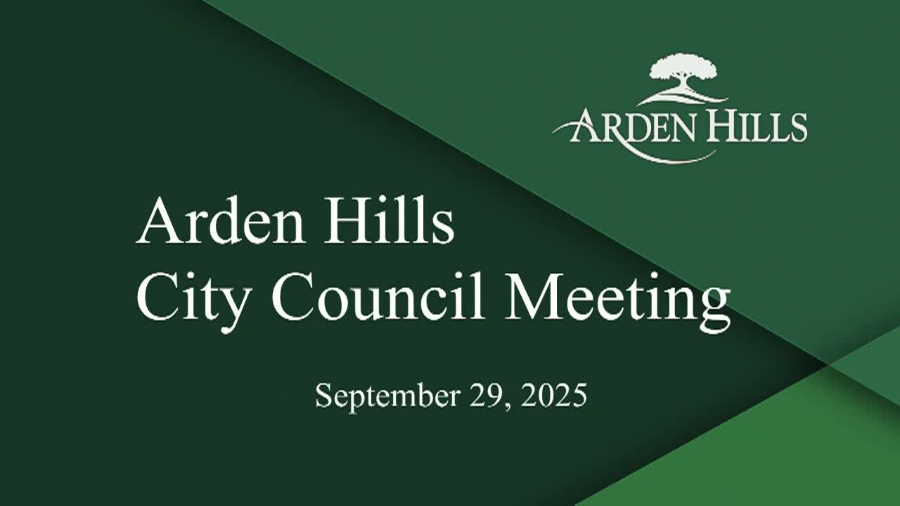Thumbnail image for Arden Hills Special City Council Meeting 9-29-25