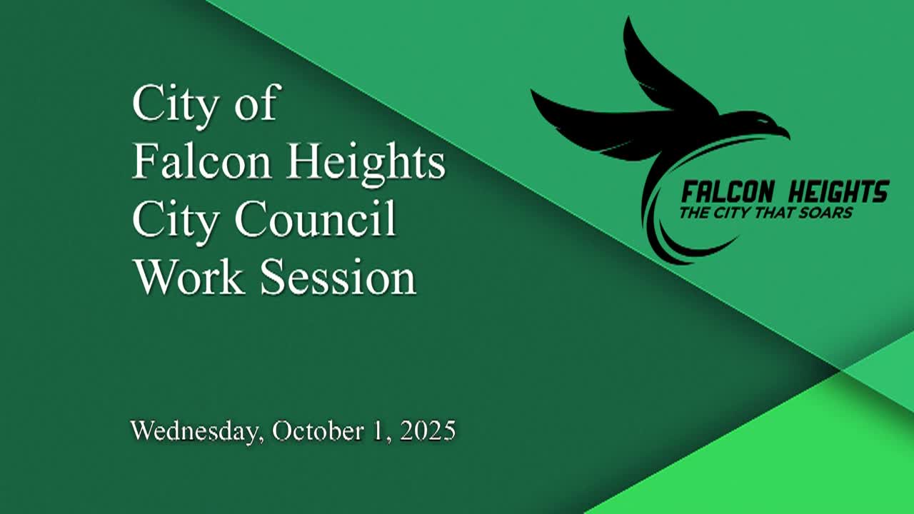 Thumbnail image for Falcon Heights City Council Work Session 10-1-25