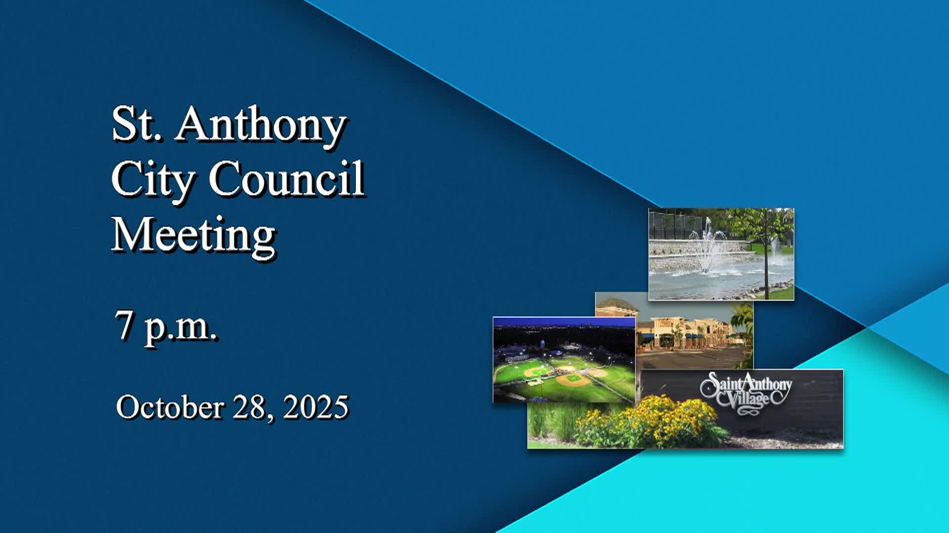 Thumbnail image for St. Anthony City Council Meeting 10-28-25