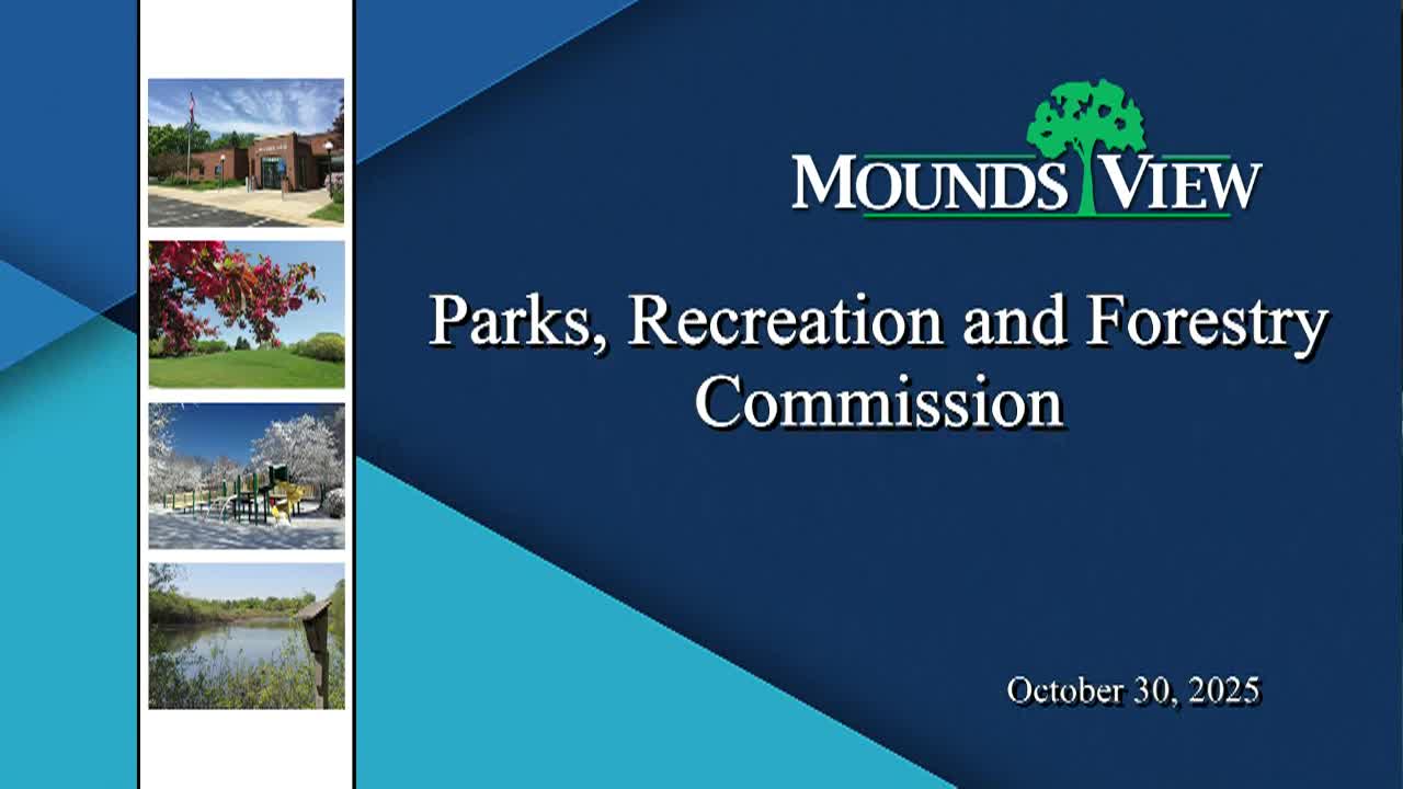 Thumbnail image for Mounds View Parks and Recreation Commission Meeting 10-30-25
