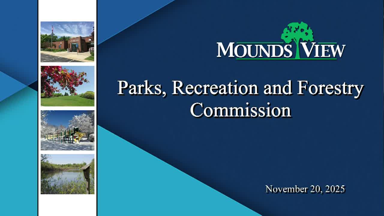 Thumbnail image for Mounds View Parks, Recreation & Forestry Commission Meeting 11-20-25