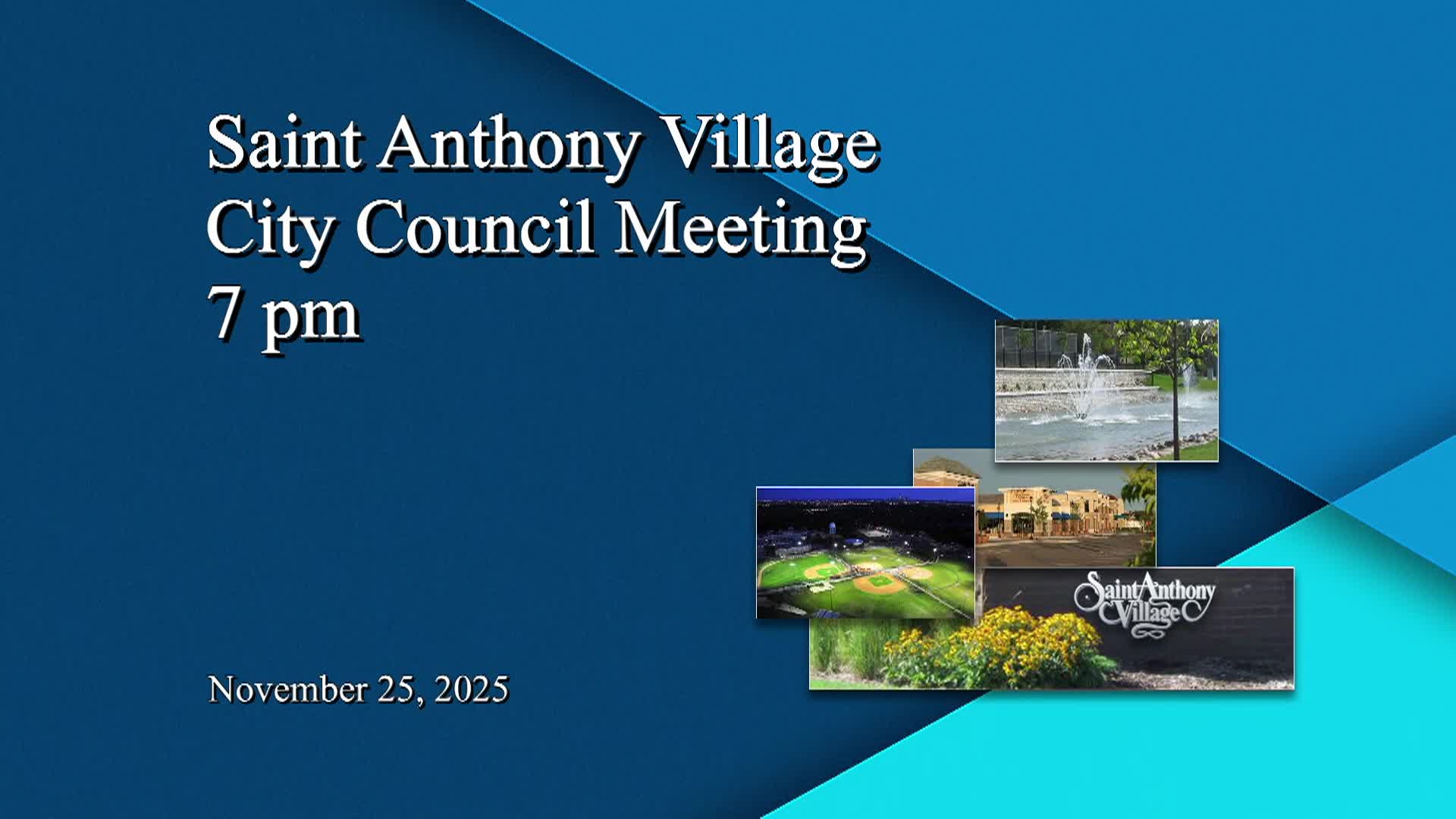 Thumbnail image for St. Anthony City Council Meeting 11-25-25