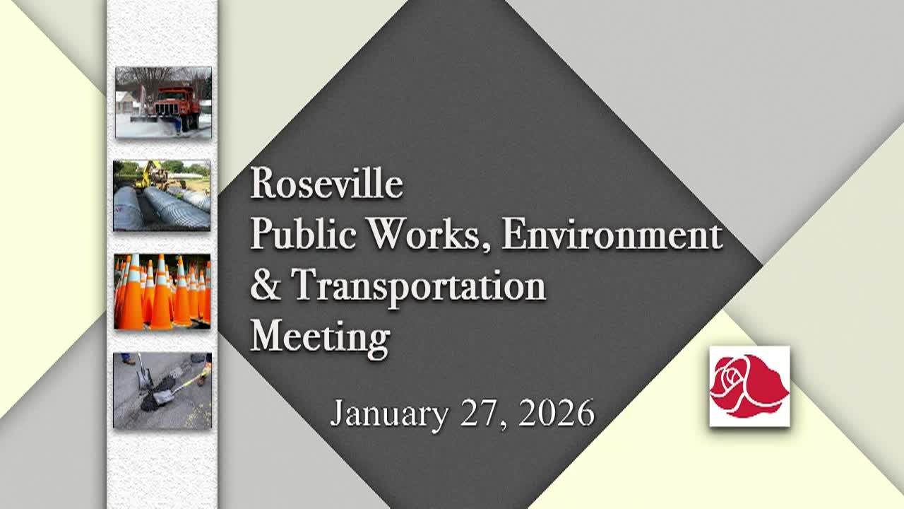 Thumbnail image for Roseville Public Works, Environment and Transportation Meeting 1-27-26