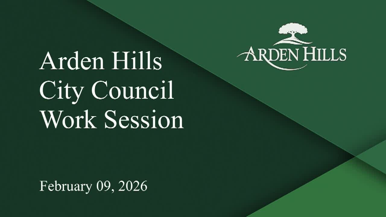 Thumbnail image for Arden Hills City Council Work Session 2-9-26
