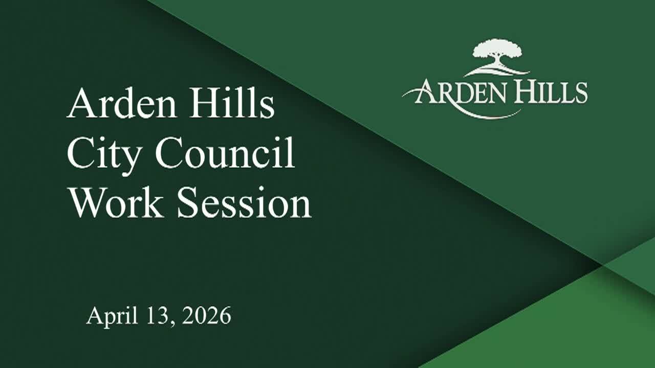 Thumbnail image for Arden Hills City Council Work Session  4-13-2026