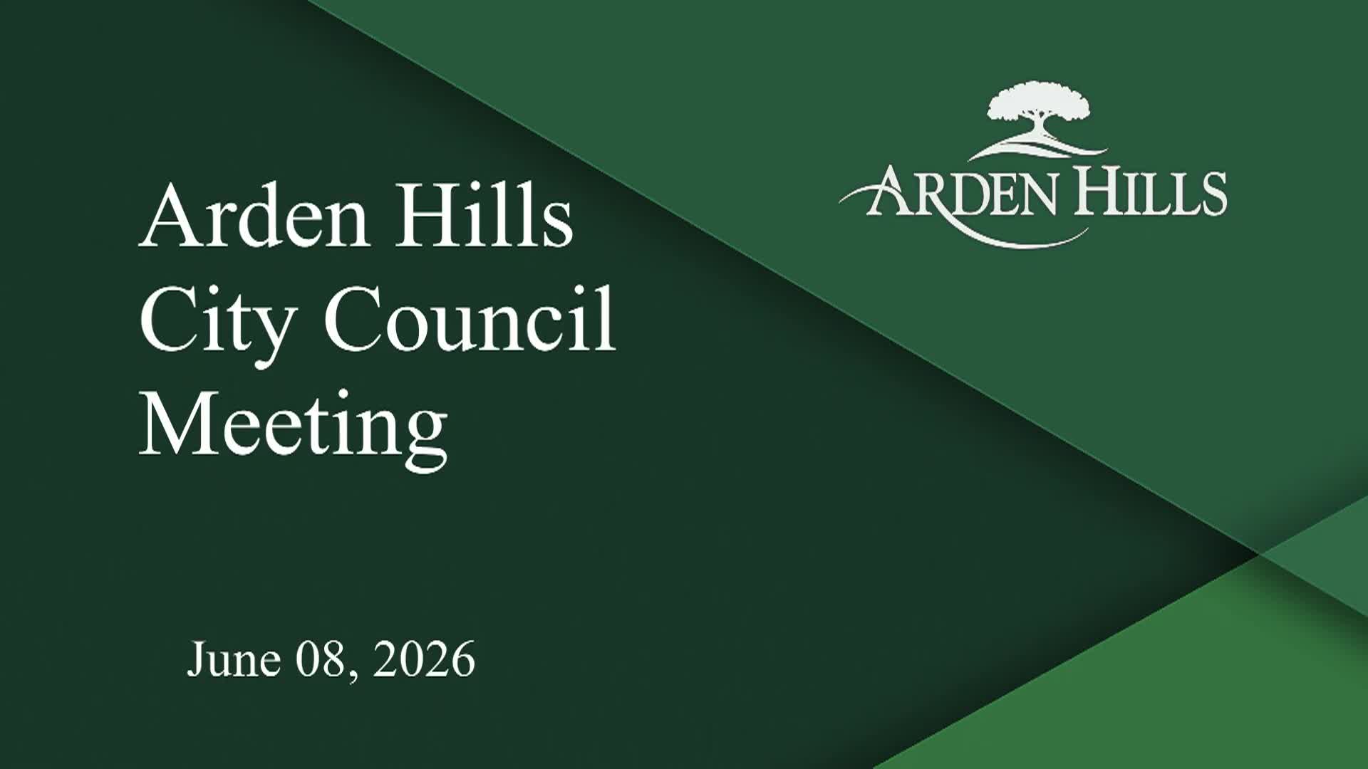 Thumbnail image for Arden Hills City Council Meeting - 6.8.2026
