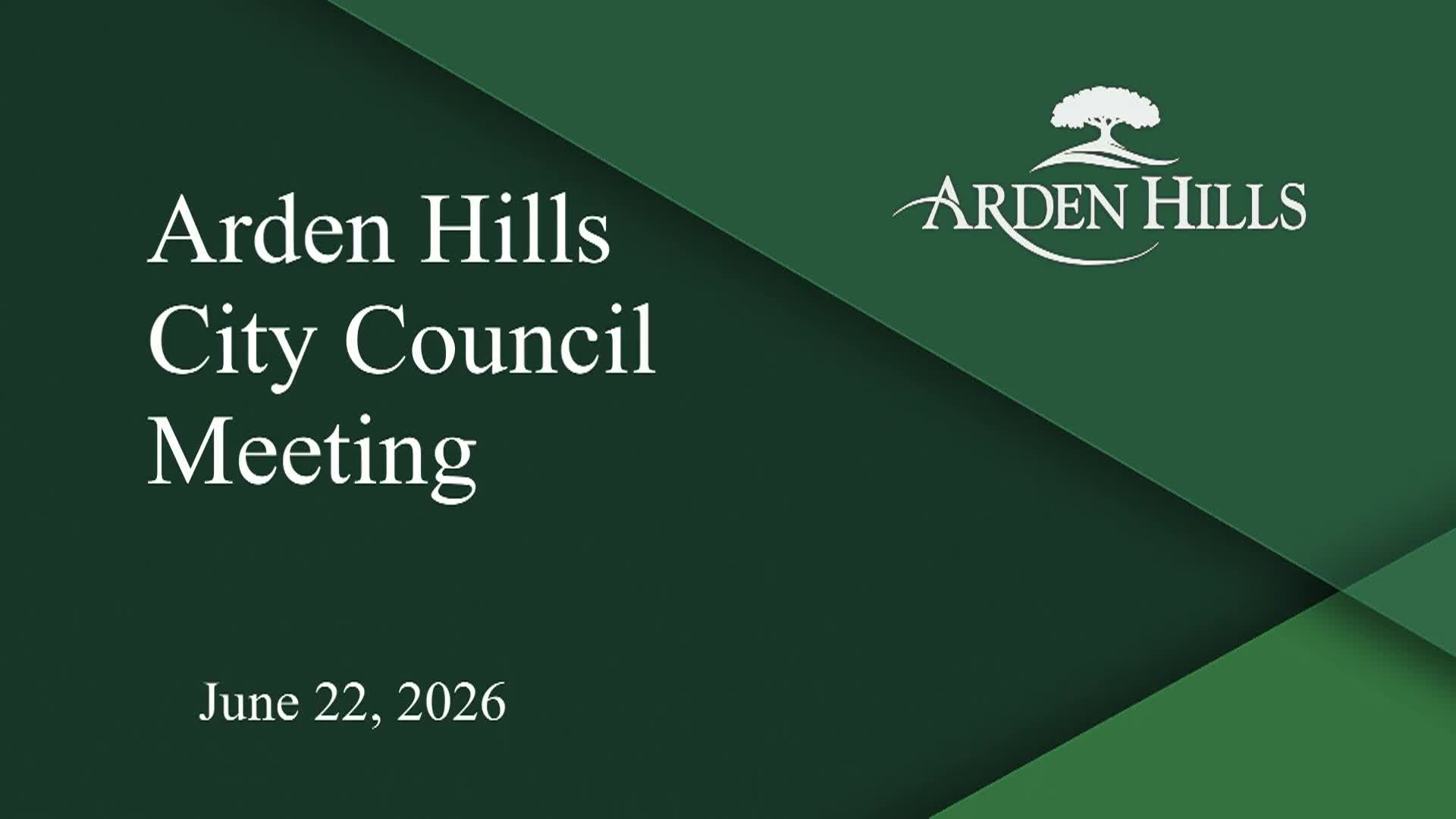 Thumbnail image for Arden Hills City Council Meeting - 6.22.2026